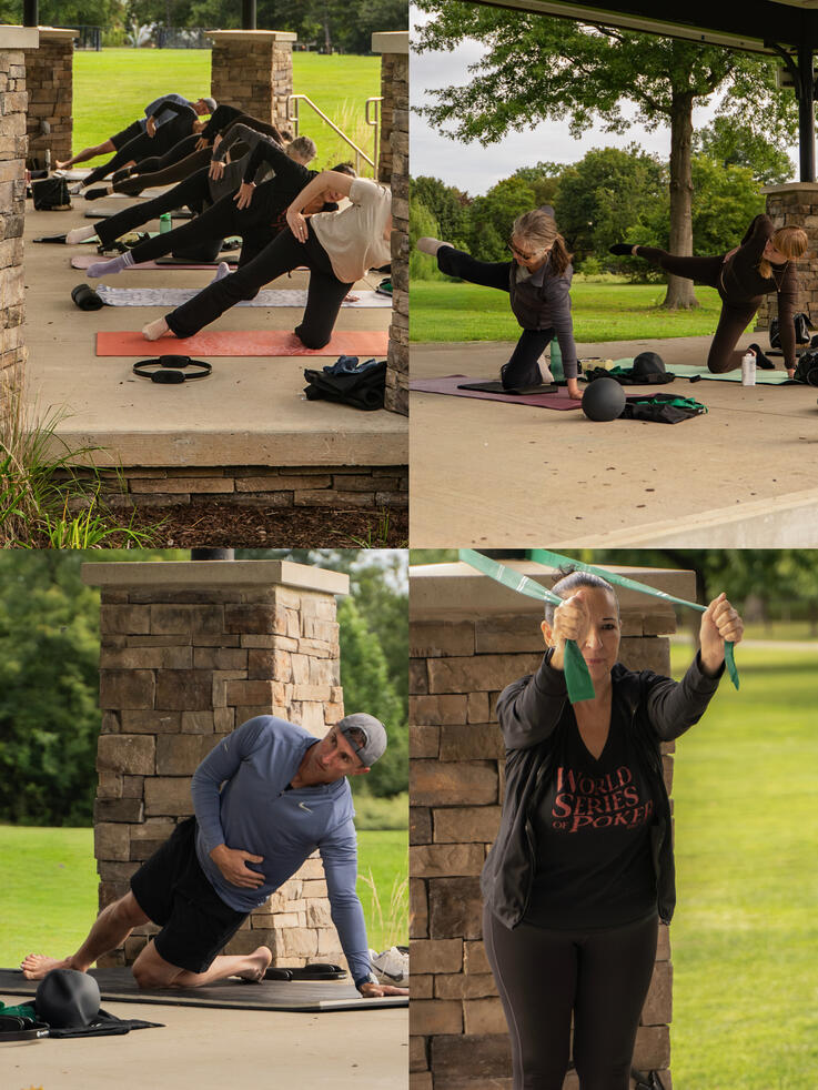 Side Planking & Resistance Participants working on side planks and resitance.